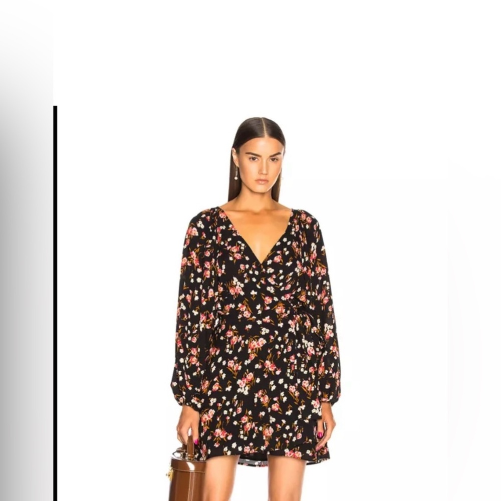 A.L.C. Carlo Floral Dress - Black - Wrap - Size 4